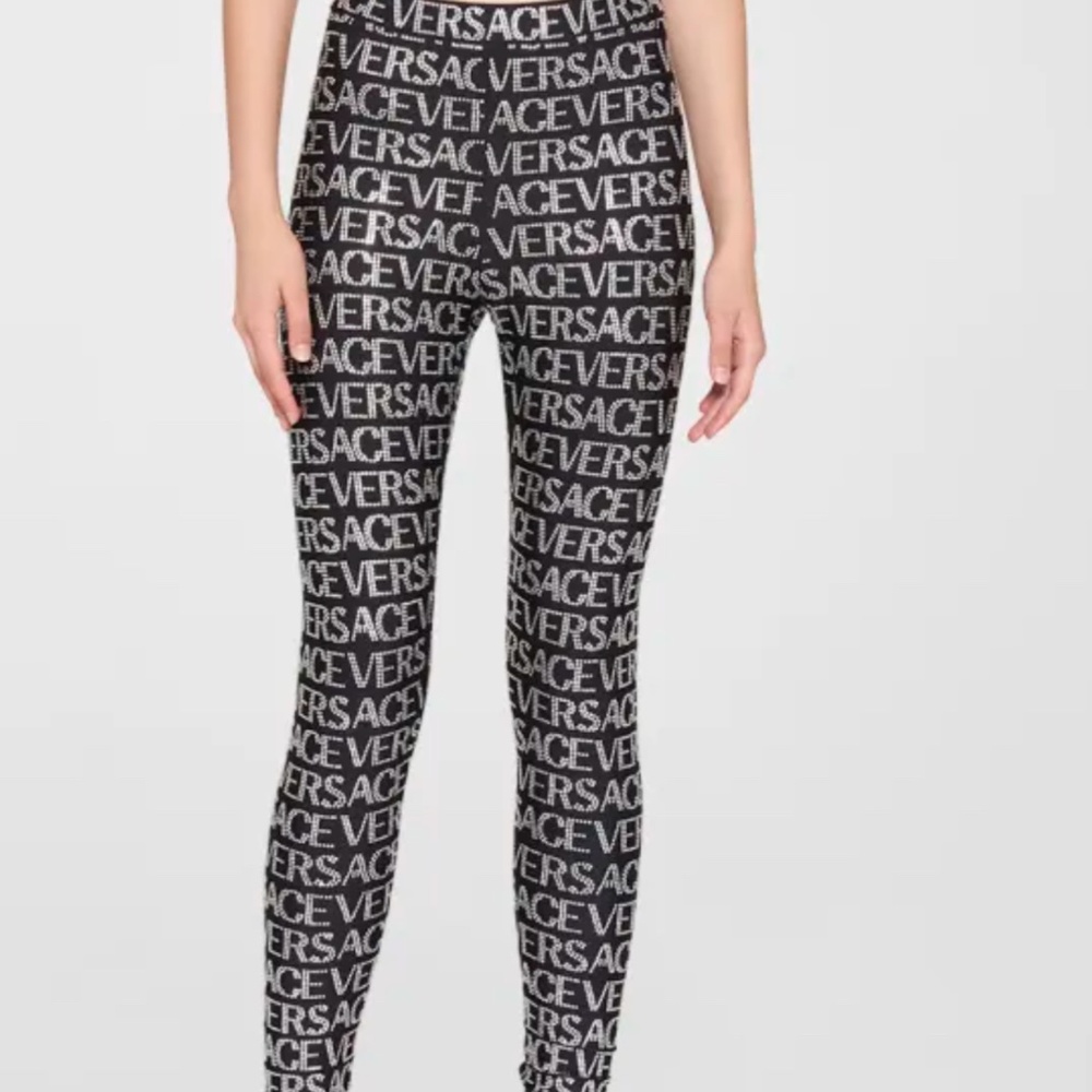 NWT Versace Crystal Leggings